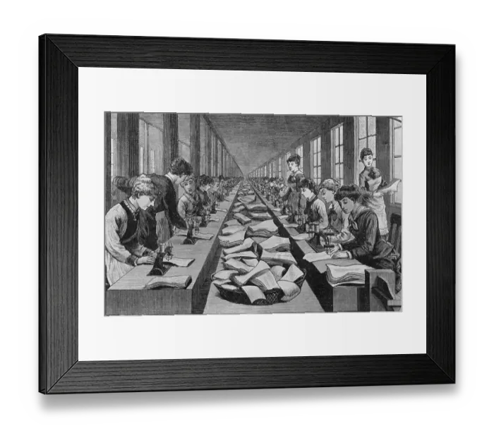 Framed Print : Seamstress Assembly Line in Factory Framed Print : Seamstress Assembly Line in Factory