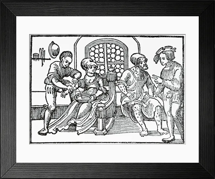 Framed Print : Doctor Performing Bloodletting Framed Print : Doctor Performing Bloodletting