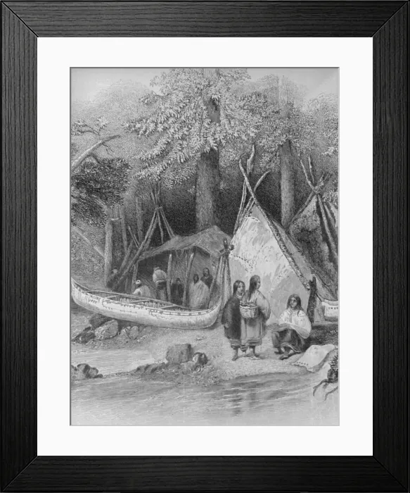 Framed Print : Indian Settlement in The Wilderness Framed Print : Indian Settlement in The Wilderness