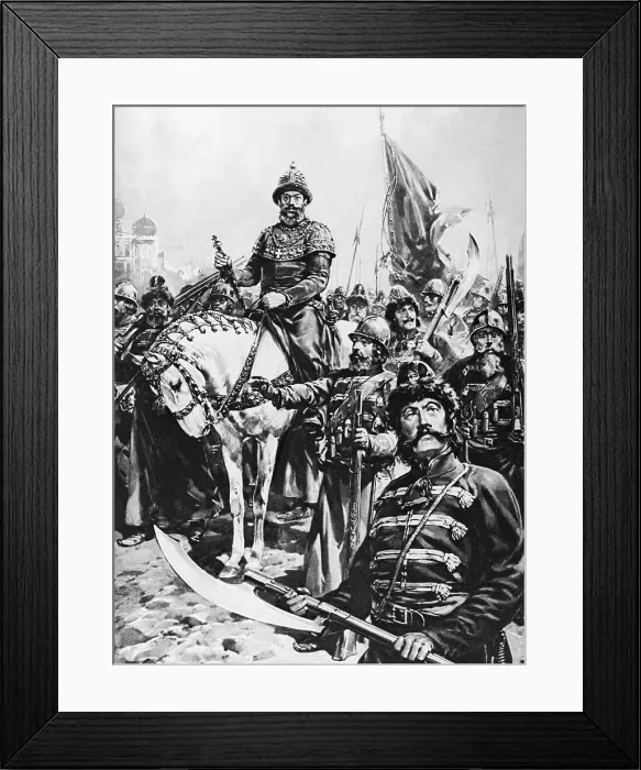 Framed Print : Portrait of Ivan the Terrible with Soldiers Framed Print : Portrait of Ivan the Terrible with Soldiers