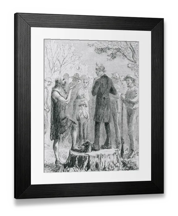 Framed Print : Johnny Appleseed Preaching to Preacher Framed Print : Johnny Appleseed Preaching to Preacher