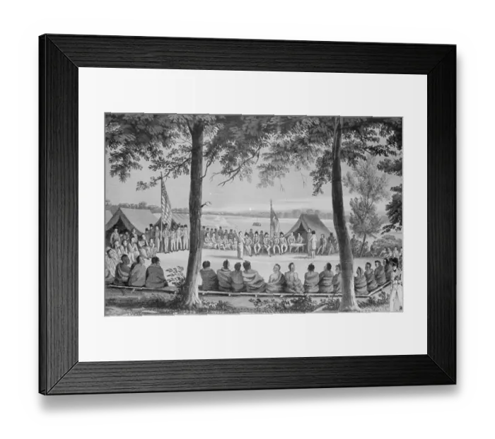 Framed Print : View of Indian Council Negotiations