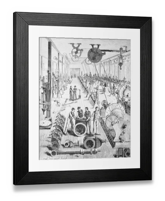 Framed Print : Manufacturing Workers in Plant Framed Print : Manufacturing Workers in Plant
