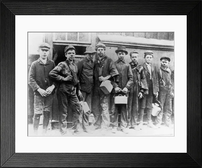Framed Print : Group Portrait Of Young Mine Workers Framed Print : Group Portrait Of Young Mine Workers