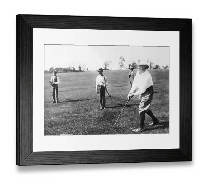 Framed Print : Warren Harding Playing Golf Framed Print : Warren Harding Playing Golf