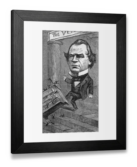 Framed Print : Caricature Of Pres. Johnson & Freedmen