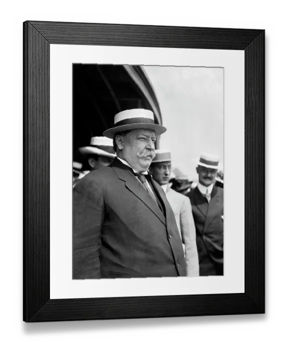 Framed Print : William Taft In Straw Hat Outside