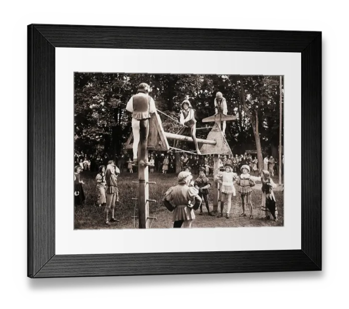 Framed Print : Boy Balancing On Rope / Festival