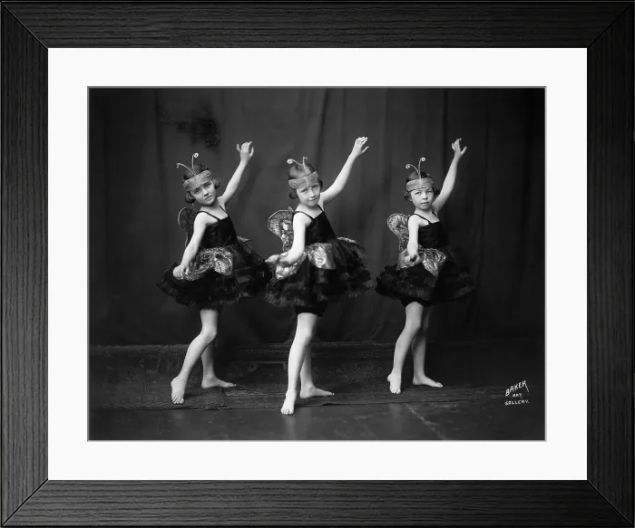Framed Print : Young Ballerinas Dressed As Butterflies Framed Print : Young Ballerinas Dressed As Butterflies