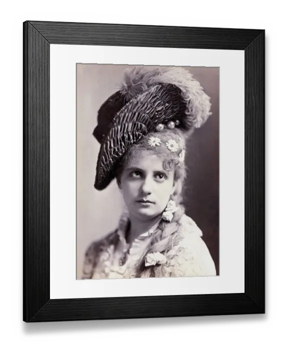 Framed Print : Woman Wearing Large Yet Fashionable Hat Framed Print : Woman Wearing Large Yet Fashionable Hat