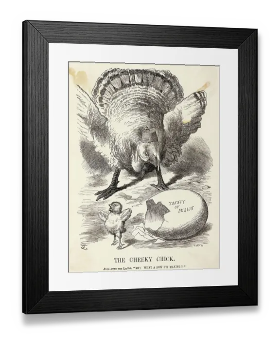 Framed Print : Political Cartoon Of Chick And Turkey Framed Print : Political Cartoon Of Chick And Turkey