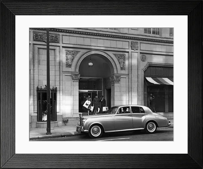 Framed Print : Women Leaving Neiman Marcus For Car Framed Print : Women Leaving Neiman Marcus For Car