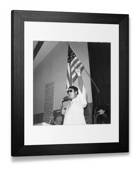 Framed Print : Reverend Jim Jones Raising His Fist Framed Print : Reverend Jim Jones Raising His Fist