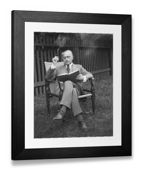 Framed Print : Supreme Court Justice Felix Frankfurter Reading Outside Framed Print : Supreme Court Justice Felix Frankfurter Reading Outside