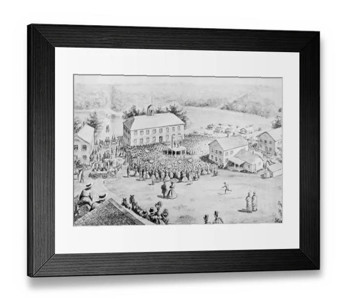 Framed Print : Crowd Gathering to Watch Public Hanging Framed Print : Crowd Gathering to Watch Public Hanging