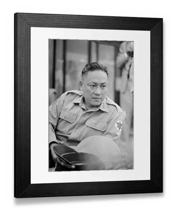 Framed Print : Major General Tran Van Don with Document and Wearing Military Uniform Framed Print : Major General Tran Van Don with Document and Wearing Military Uniform