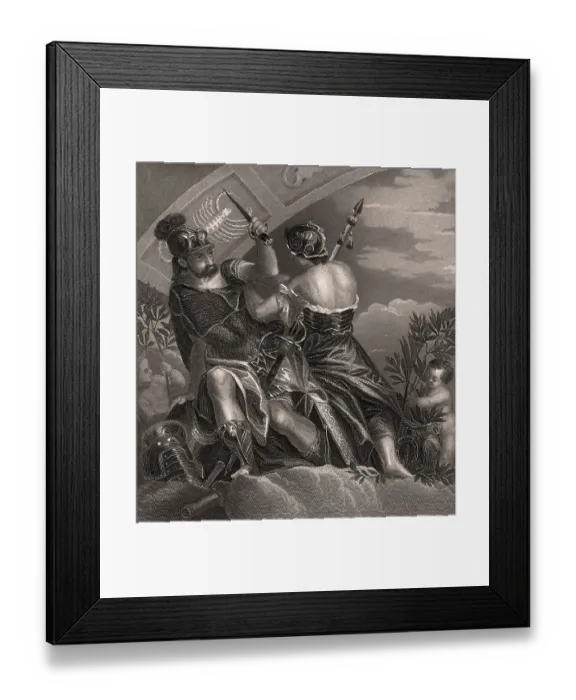 Framed Print : Mars and Minerva Fighting Framed Print : Mars and Minerva Fighting