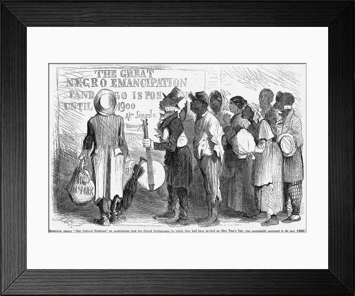 Framed Print : African Americans Reading Sign Declaring Emancipation Postponement Framed Print : African Americans Reading Sign Declaring Emancipation Postponement