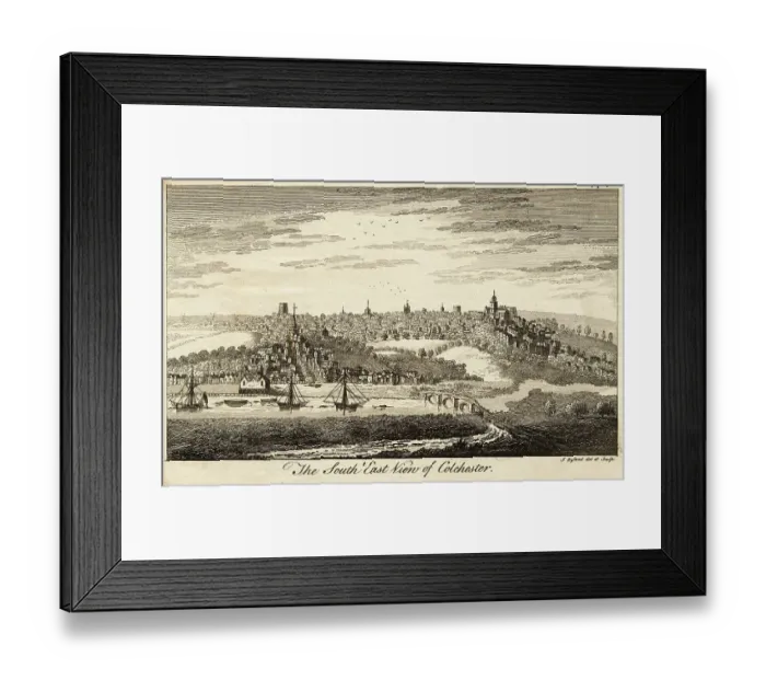Framed Print : Illustrated South East View of Colchester Framed Print : Illustrated South East View of Colchester