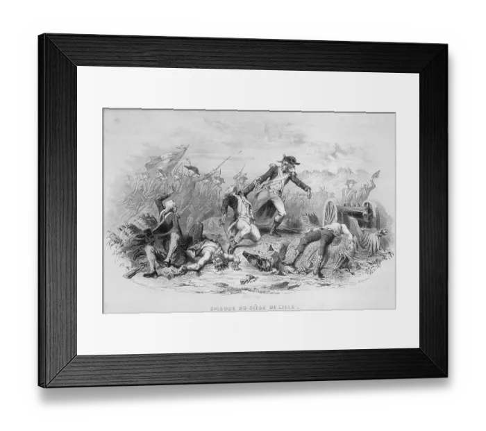 Framed Print : War Scene Between French and Other European Factions Framed Print : War Scene Between French and Other European Factions