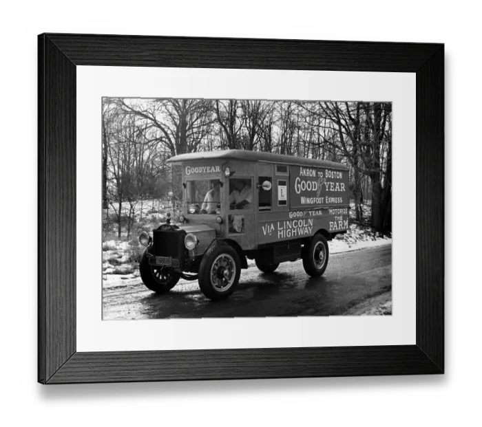 Framed Print : Goodyear Wingfoot Express Cruising Streets Framed Print : Goodyear Wingfoot Express Cruising Streets