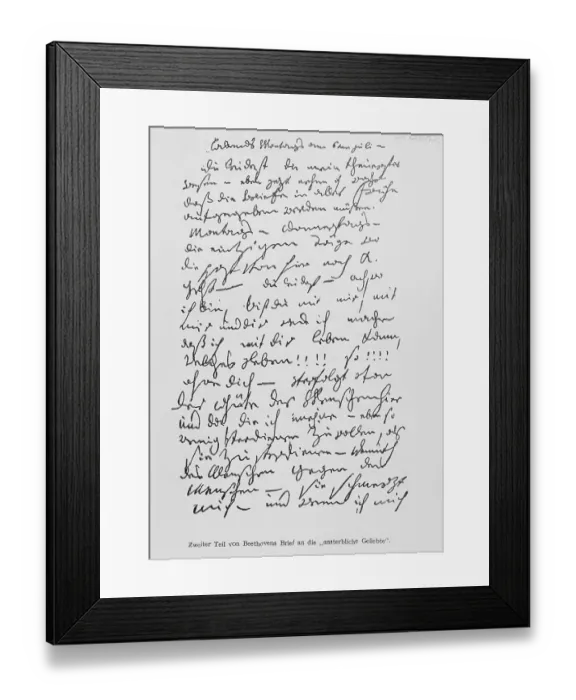 Framed Print : Beethoven's Immortal Beloved Letter Framed Print : Beethoven's Immortal Beloved Letter