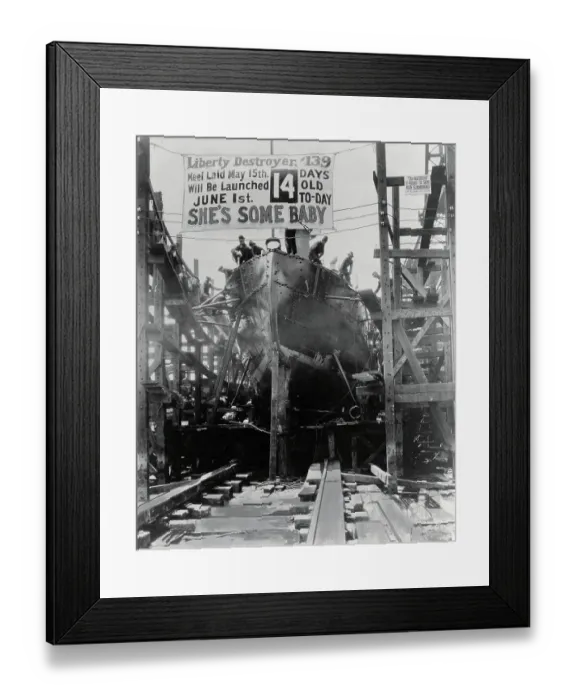 Framed Print : Men Building War Ship Framed Print : Men Building War Ship