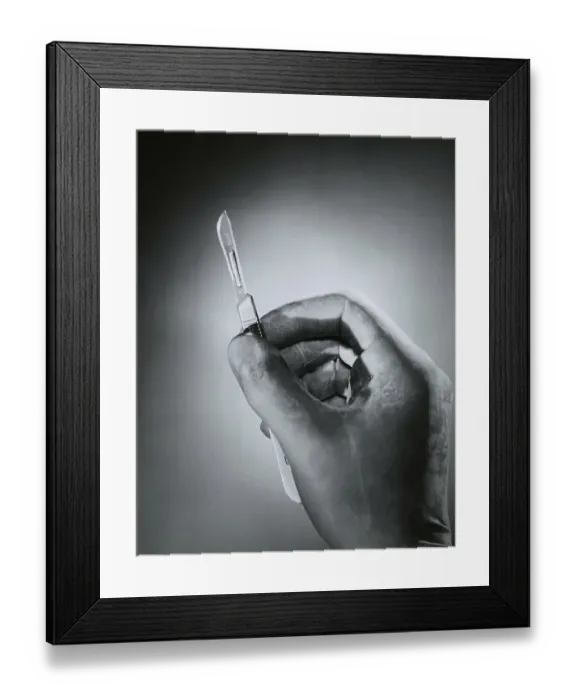 Framed Print : Gentleman Holding Scalpel Framed Print : Gentleman Holding Scalpel