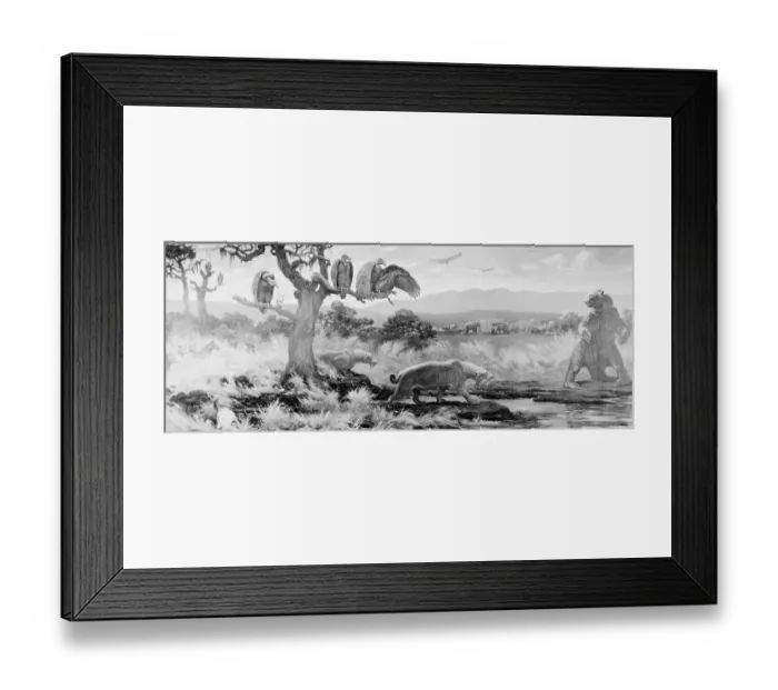 Framed Print : Prehistoric Animals Roaming Framed Print : Prehistoric Animals Roaming
