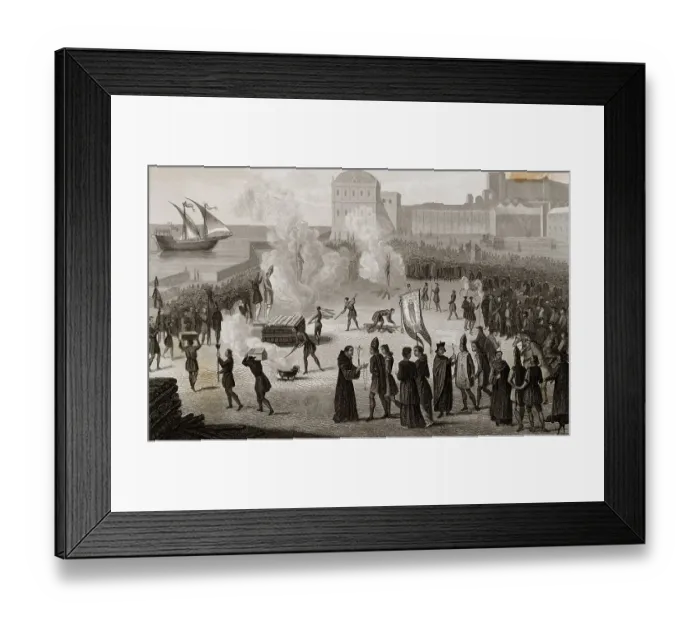 Framed Print : Heretics being Persecuted