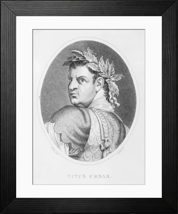 Framed Print : Oval Illustrated Portrait of Titus Caesar Framed Print : Oval Illustrated Portrait of Titus Caesar