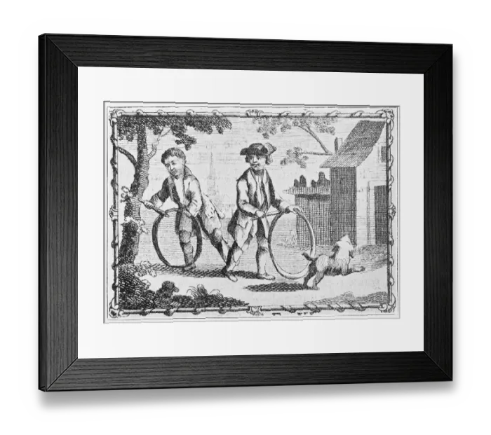 Framed Print : Children Playing with Hoops