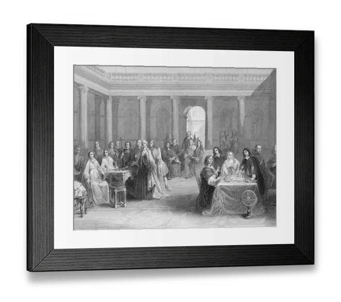 Framed Print : Rene Descartes Giving Geometry Demonstration Framed Print : Rene Descartes Giving Geometry Demonstration