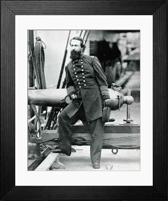 Framed Print : Admiral Porter Leaning On A Cannon Framed Print : Admiral Porter Leaning On A Cannon
