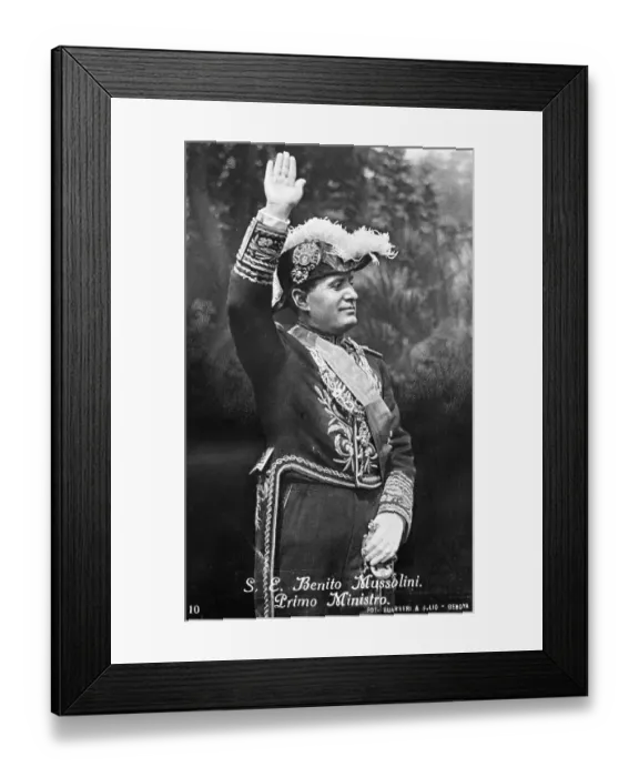 Framed Print : Mussolini Raising His Hand Framed Print : Mussolini Raising His Hand