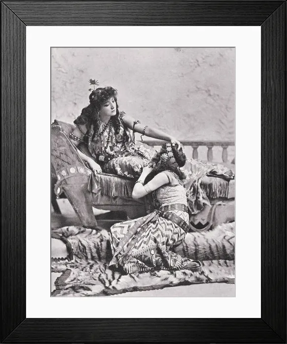 Framed Print : Sarah Bernhard Stroking Woman's Head Framed Print : Sarah Bernhard Stroking Woman's Head