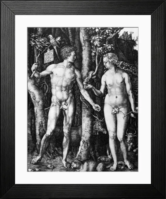 Framed Print : Adam and Eve in the Garden of Eden