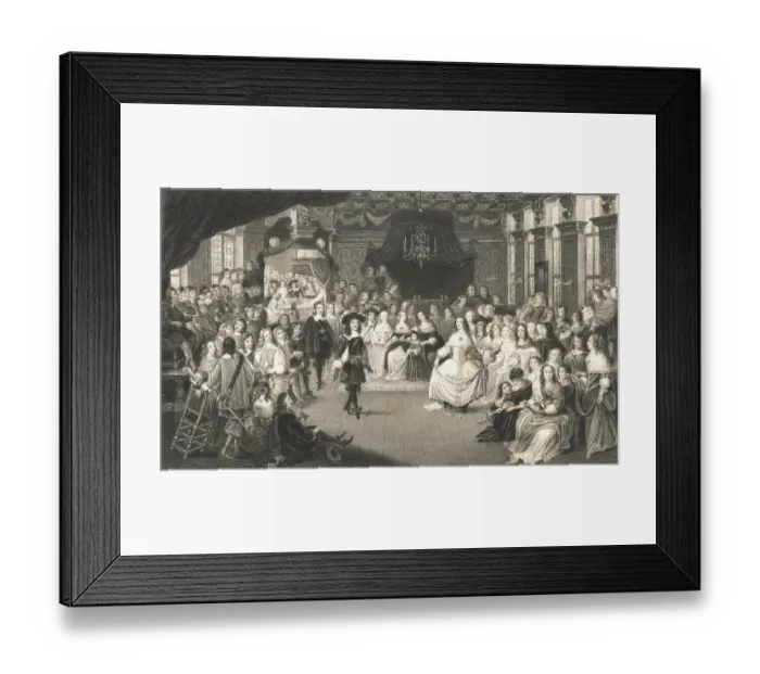 Framed Print : King Charles II and Family at Royal Gathering Framed Print : King Charles II and Family at Royal Gathering