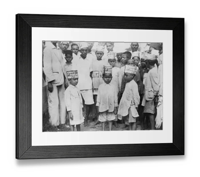 Framed Print : Indian Children Boycotting Framed Print : Indian Children Boycotting