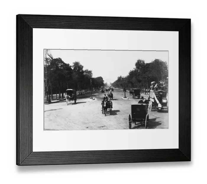 Framed Print : Horse Driven Carriages at Avenue Des Champs Elysees Framed Print : Horse Driven Carriages at Avenue Des Champs Elysees