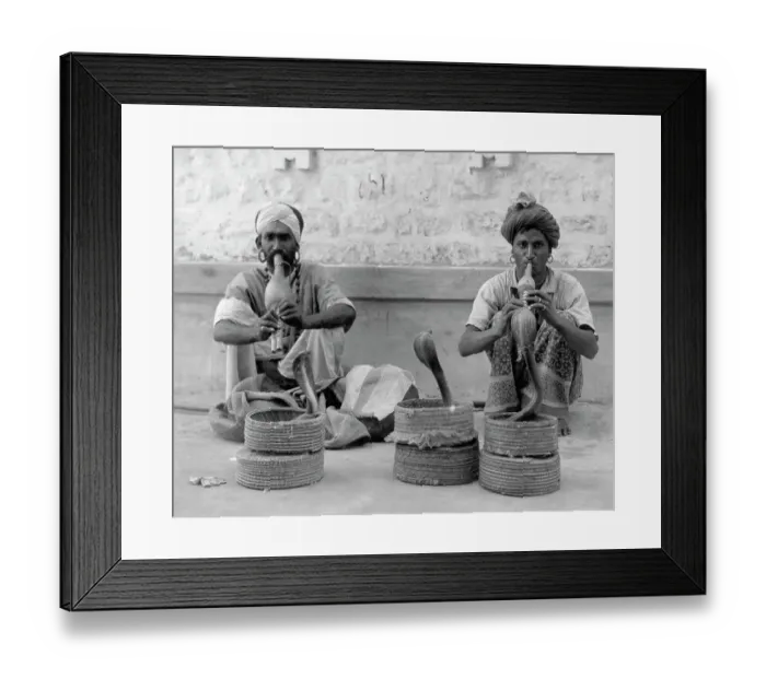 Framed Print : Pakistani Snake Charmers on Street Framed Print : Pakistani Snake Charmers on Street