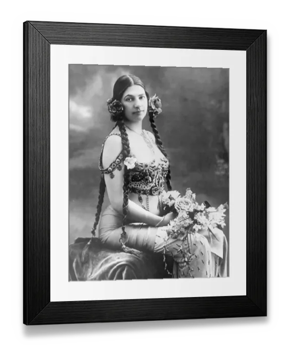 Framed Print : Portrait Of The Dancer & Spy Mata Hari Framed Print : Portrait Of The Dancer & Spy Mata Hari