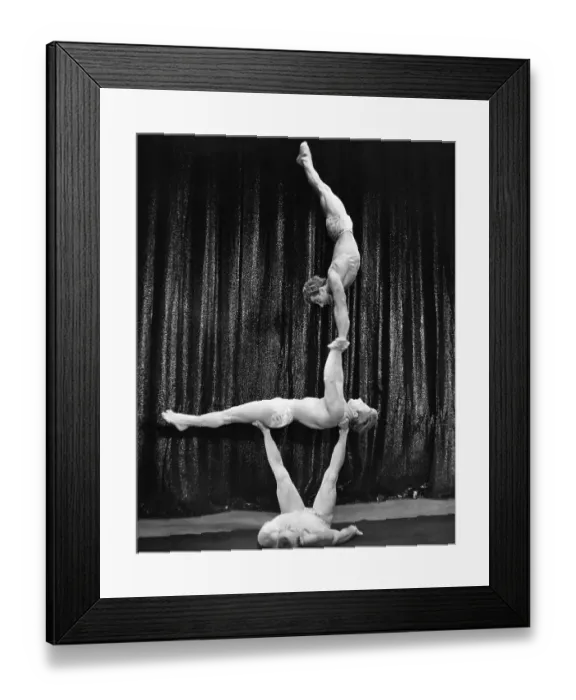 Framed Print : Trois de Mills Performing Human Pyramid Framed Print : Trois de Mills Performing Human Pyramid