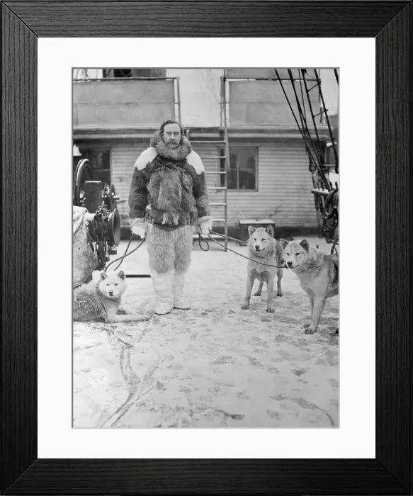 Framed Print : Portrait of Robert E. Peary and Dogs