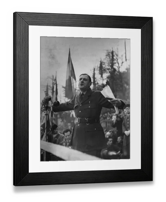 Framed Print : Charles De Gaulle Making Speech Framed Print : Charles De Gaulle Making Speech