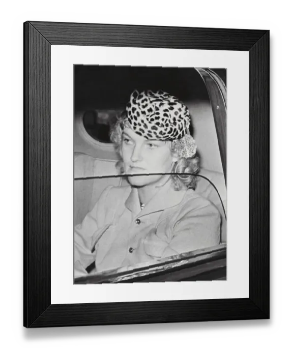 Framed Print : Doris Duke in Car Framed Print : Doris Duke in Car