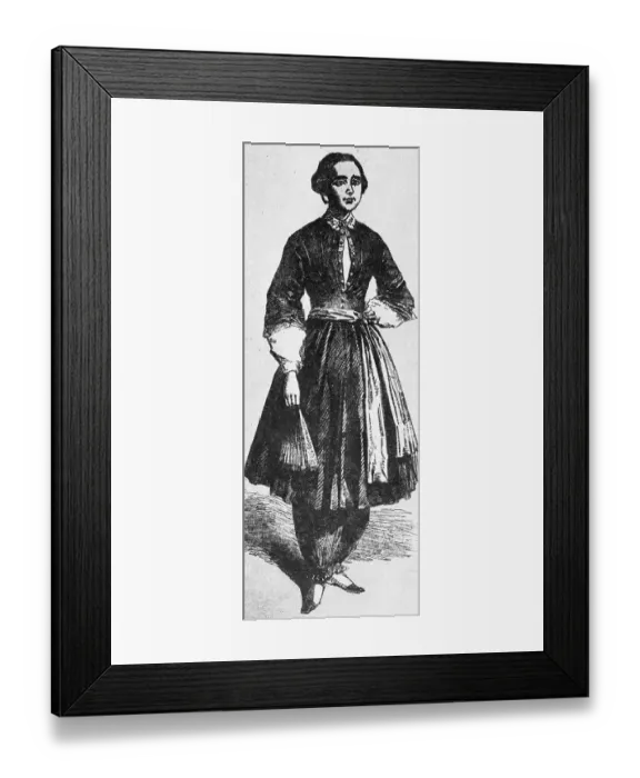Framed Print : Amelia Bloomer Wearing Her Creation Framed Print : Amelia Bloomer Wearing Her Creation