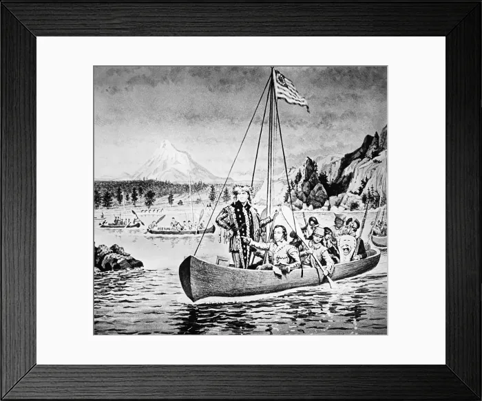 Framed Print : Wash Drawing of Meriwether Lewis and William Clark Framed Print : Wash Drawing of Meriwether Lewis and William Clark