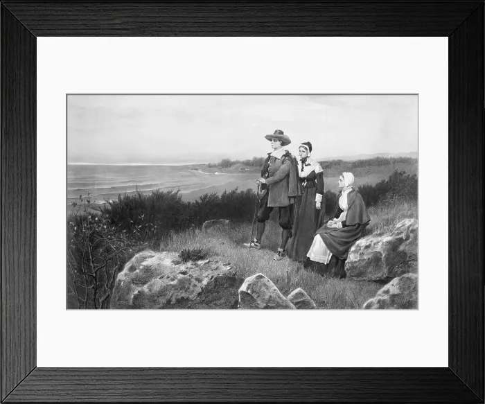 Framed Print : Family in Puritan Clothing Framed Print : Family in Puritan Clothing