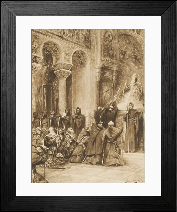 Framed Print : Crusaders Receiving Blessings Framed Print : Crusaders Receiving Blessings